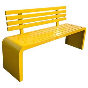 ZGWQR Garden Outdoor Bench, Galvanized Steel Integration Patio Bench for Lawn Yard Porch Garden Park Commercial Street School Playground(Yellow,80x40x100cm/31x16x39in)