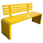 ZGWQR Garden Outdoor Bench, Galvanized Steel Integration Patio Bench for Lawn Yard Porch Garden Park Commercial Street School Playground(Yellow,80x40x100cm/31x16x39in)