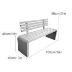 ZGWQR Garden Outdoor Bench, Galvanized Steel Integration Patio Bench for Lawn Yard Porch Garden Park Commercial Street School Playground(Yellow,80x40x100cm/31x16x39in)