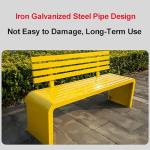 ZGWQR Garden Outdoor Bench, Galvanized Steel Integration Patio Bench for Lawn Yard Porch Garden Park Commercial Street School Playground(Yellow,80x40x100cm/31x16x39in)