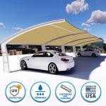 Houssity Beige 4' x 18' Balcony Deck Fence Privacy Screen Cover Panel Shade Cloth Fabric for Chain Link Fence Patio Pool Railing Driveway Walkway Porch Playground Dog Kennel Residence Commercial Use