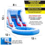 13x12x12 Inflatable Water Slide - Commercial Grade with Blower