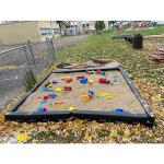 8' x 8' High-Density Plastic Sandbox with Custom Fitted Cover - Commercial Grade for Schools, Daycares, Churches & Home Use