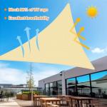 Artpuch Sun Shade Sail with Wire Rope 32'x32'x32' Beige, Commercial Heavy Duty with 8IN Shadesail Hardware Kit Breathable 98% UV Block for Playgrounds,Backyard (We Make Custom Size)