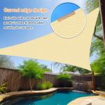Artpuch Sun Shade Sail with Wire Rope 32'x32'x32' Beige, Commercial Heavy Duty with 8IN Shadesail Hardware Kit Breathable 98% UV Block for Playgrounds,Backyard (We Make Custom Size)