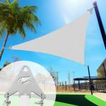 Artpuch Sun Shade Sail with Wire Rope 24'x24'x24' Light Grey, Commercial Heavy Duty with 8IN Shadesail Hardware Kit Breathable 98% UV Block for Playgrounds,Backyard (We Make Custom Size)