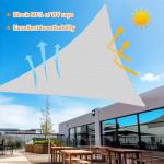 Artpuch Sun Shade Sail with Wire Rope 24'x24'x24' Light Grey, Commercial Heavy Duty with 8IN Shadesail Hardware Kit Breathable 98% UV Block for Playgrounds,Backyard (We Make Custom Size)
