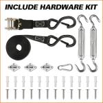 Artpuch Sun Shade Sail with Wire Rope 24'x24'x24' Light Grey, Commercial Heavy Duty with 8IN Shadesail Hardware Kit Breathable 98% UV Block for Playgrounds,Backyard (We Make Custom Size)