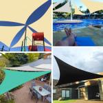 Artpuch Sun Shade Sail with Wire Rope 24'x24'x24' Light Grey, Commercial Heavy Duty with 8IN Shadesail Hardware Kit Breathable 98% UV Block for Playgrounds,Backyard (We Make Custom Size)