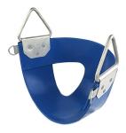 BuySwings Commercial Half Bucket Toddler Swing Seat - Perfect for Outdoor Playground Areas, Steel Reinforced Synthetic Rubber Prevents Fading and Cracking, Saftey Lap Chain Included, USA Made (Blue)