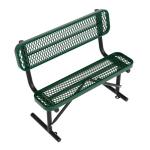 HIMcup 4ft Green Metal Park Bench with Backrest, Heavy Duty Outdoor Benches Weatherproof Steel Long Playground Bench Seats, Commercial Garden Benches Dock Benches for Lawn, Park, Deck,Patio, Porch