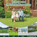 HIMcup 4ft Green Metal Park Bench with Backrest, Heavy Duty Outdoor Benches Weatherproof Steel Long Playground Bench Seats, Commercial Garden Benches Dock Benches for Lawn, Park, Deck,Patio, Porch