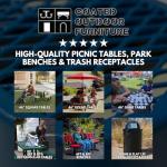 COATEDOUTDOORFURNITURE Heavy-Duty Outdoor Bench Thermoplastic Coated, Expanded Metal, Commercial-Grade Seating, Made in America (Surface with Back, 6 Ft, Textured Yellow)