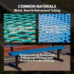 COATEDOUTDOORFURNITURE Heavy-Duty Outdoor Bench Thermoplastic Coated, Expanded Metal, Commercial-Grade Seating, Made in America (Surface with Back, 6 Ft, Textured Yellow)