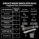 COATEDOUTDOORFURNITURE Heavy-Duty Outdoor Bench Thermoplastic Coated, Expanded Metal, Commercial-Grade Seating, Made in America (Surface with Back, 6 Ft, Textured Yellow)