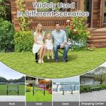 HIMcup 4ft Gray Metal Park Bench with Backrest, Heavy Duty Outdoor Benches Weatherproof Steel Long Playground Bench Seats, Commercial Garden Benches Red Dock Benches for Lawn, Park, Deck,Patio, Porch