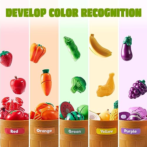 Color Sorting Play Food Set for Daycares/Preschools