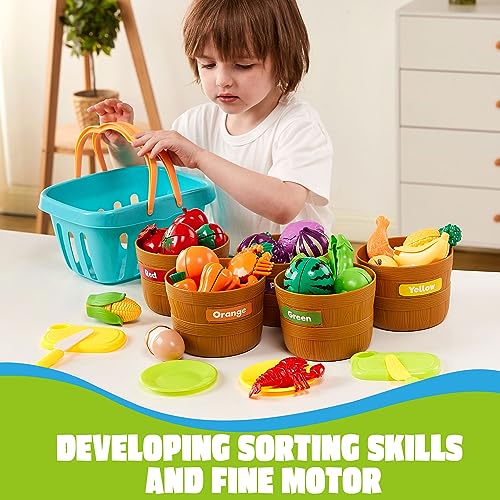 Color Sorting Play Food Set for Daycares/Preschools