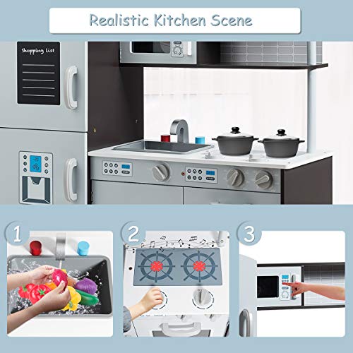 Costzon Kids Kitchen Playset with Realistic Sound效果