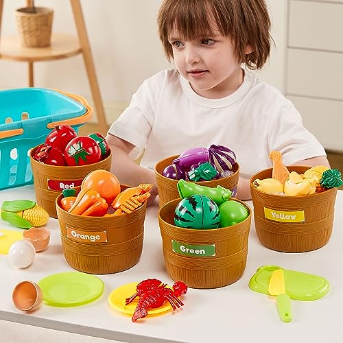 Color Sorting Play Food Set for Daycares/Preschools