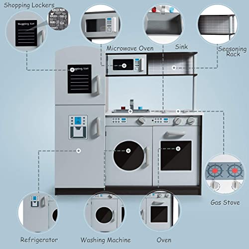 Costzon Kids Kitchen Playset with Realistic Sound效果