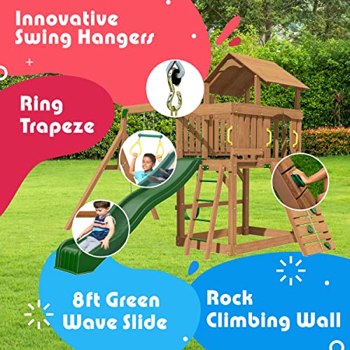 Eastport Wooden Swing Set for Ages 2-8 Years