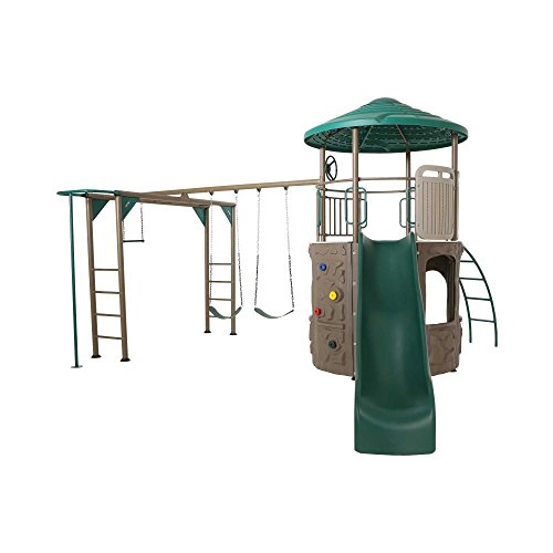 LIFETIME 90630 Adventure Tower Deluxe Swing Set, Green