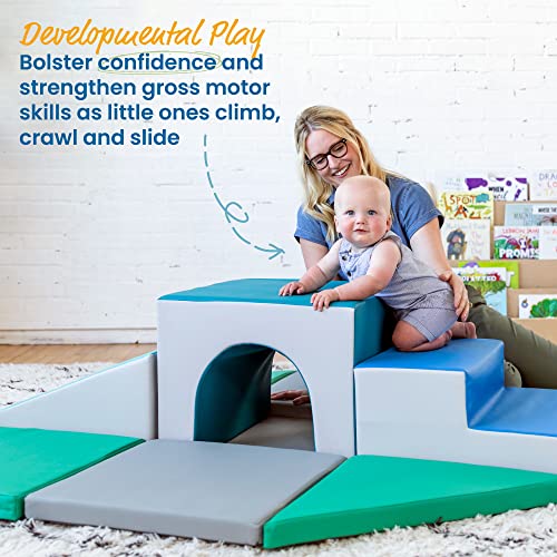 SoftZone Lincoln Tunnel Climber for Daycares, 9-Piece Set