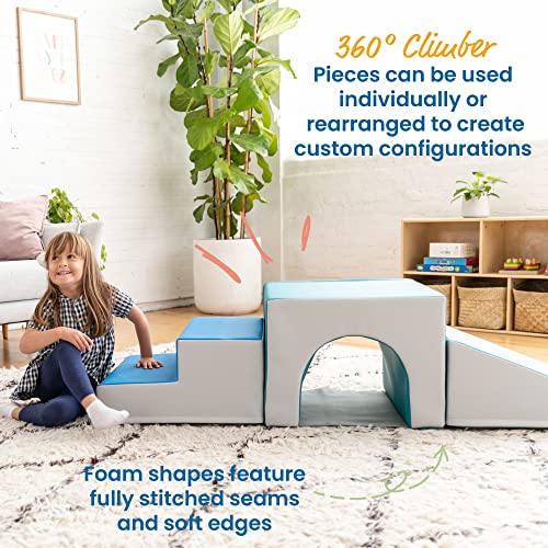 SoftZone Lincoln Tunnel Climber for Daycares, 9-Piece Set