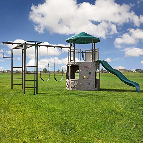 LIFETIME 90630 Adventure Tower Deluxe Swing Set, Green