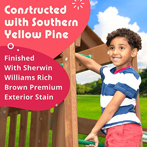 Eastport Wooden Swing Set for Ages 2-8 Years