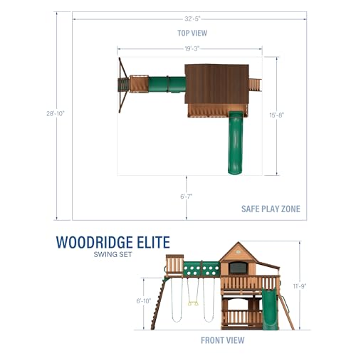 Woodridge Elite Cedar Swing Set with Sandbox and Slide