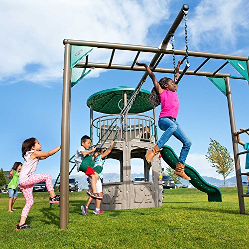 LIFETIME 90630 Adventure Tower Deluxe Swing Set, Green