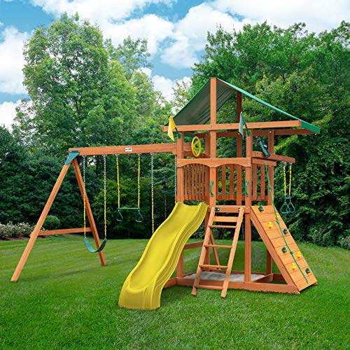 Gorilla Outing Wood Swing Set with Canopy & Trapeze