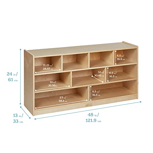 ECR4Kids Large Mobile Block Storage Cart - Natural
