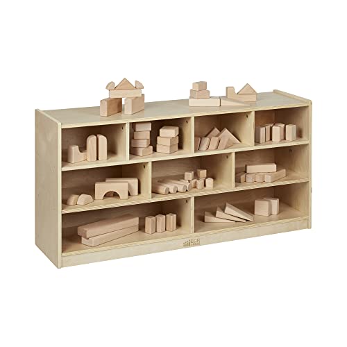 ECR4Kids Large Mobile Block Storage Cart - Natural