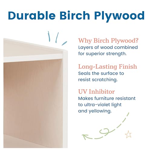 Double-Sided Mobile Book Display for Preschools, White Wash