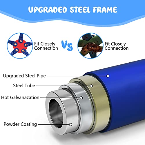 OLAKIDS 8FT Climbing Dome with Slide & Jungle Gym