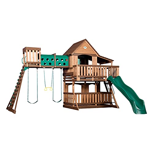 Woodridge Elite Cedar Swing Set with Sandbox and Slide