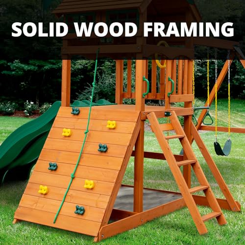 Gorilla Outing Wood Swing Set with Canopy & Trapeze
