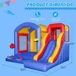 Commercial PVC Inflatable Bounce House w/LED Light for Kids Halloween Xmas Play