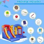 Commercial PVC Inflatable Bounce House w/LED Light for Kids Halloween Xmas Play