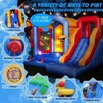 Commercial PVC Inflatable Bounce House w/LED Light for Kids Halloween Xmas Play