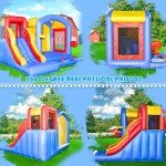 Commercial PVC Inflatable Bounce House w/LED Light for Kids Halloween Xmas Play