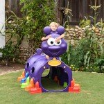 ECR4Kids Peek-A-Boo Caterpillar Tunnel, Purple Structure