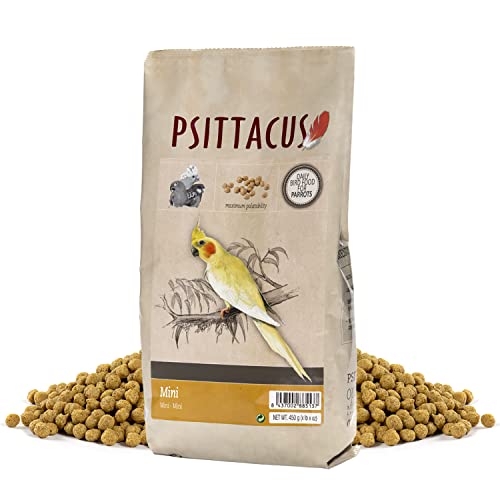 Psittacus Mini 1 lb | Complete Pellet Diet for Cockatiels, Conures and Cockatoos | Premium Food for Birds, 100% no-GMO