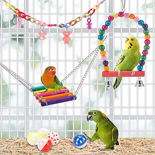 Colorful Parakeet Bird Toys & Equipment