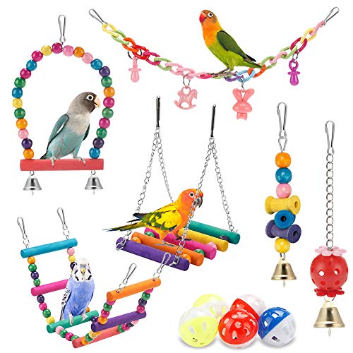 Colorful Parakeet Toys for Bird Cage Climbing