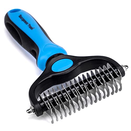 Double-Sided Pet Dematting Rake Comb for Dogs and Cats