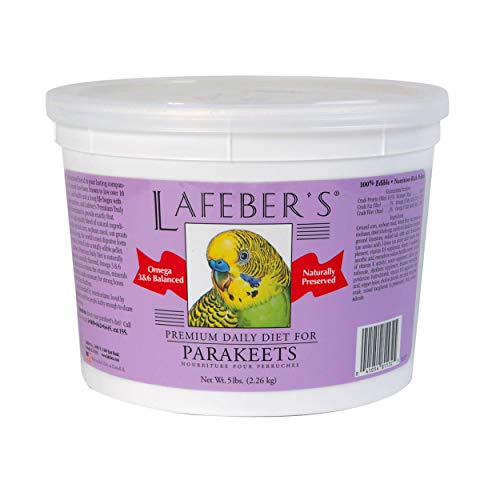 LAFEBER'S Premium Daily Diet Pellets Pet Bird Food, Made with Non-GMO and Human-Grade Ingredients, for Parakeets (Budgies), 5 lb